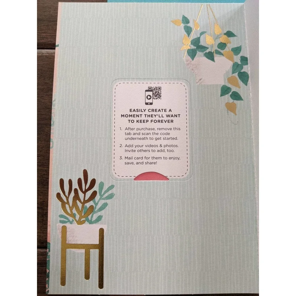 4/$20 New mother ’s Day Card Hallmark video greeting card cactus plant monstera